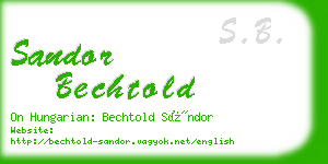 sandor bechtold business card